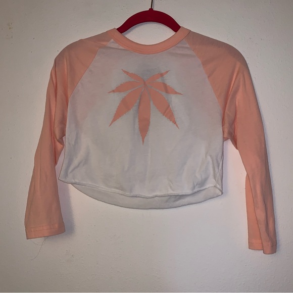 American Apparel crop top raglan sleeve top - Picture 1 of 4